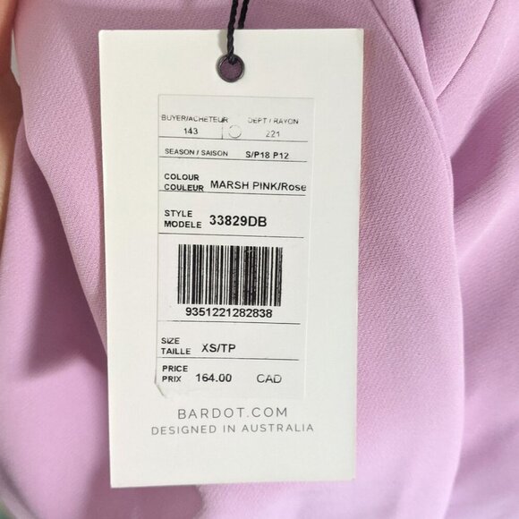 Bardot Vera Open Back Dress Midi High Neck Pink Strappy Slit Side Mose Pink Rose - Picture 9 of 9